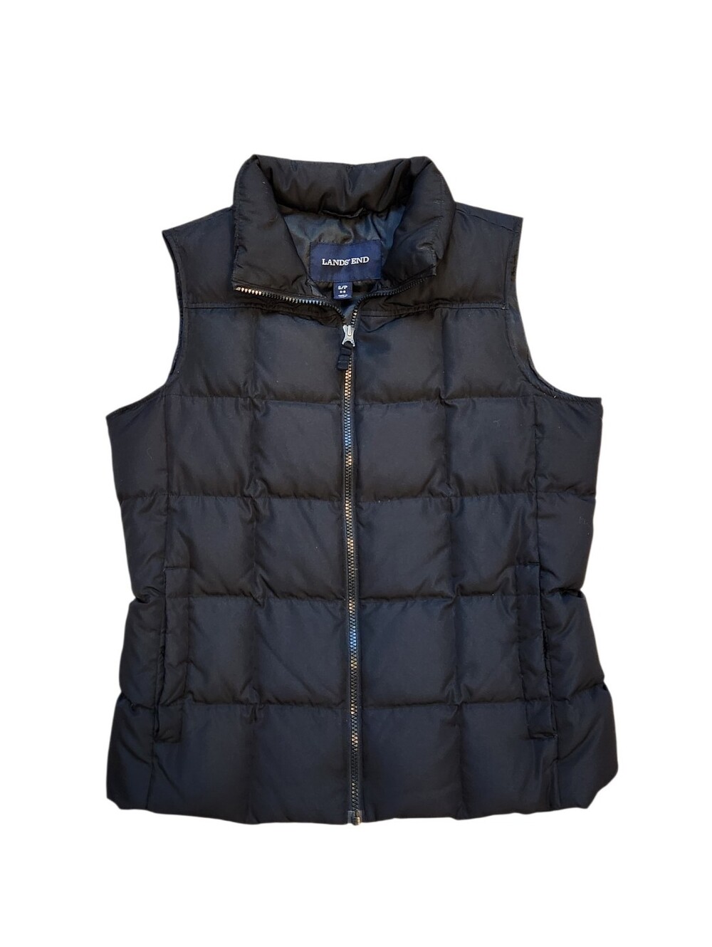 Lands' End Women's Black Quilted Down-Style Vest
